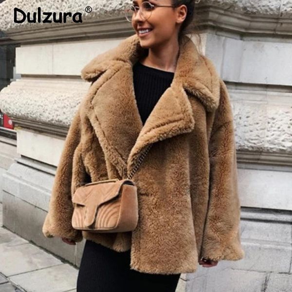 classic turn-down collar solid faux fur jacket coat women 2020 winter warm thicken fake lamb overcoats basic soft plush overwear, Black
classic turn-down collar solid faux fur jacket coat women 2020 winter warm thicken fake lamb overcoats basic soft plush overwear, Black