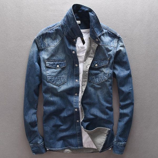 italy brand suehaiwe's modern style 100% cotton blue denim shirt men slim casual men shirt fashion jeans shirts mens chemise, White;black
italy brand suehaiwe's modern style 100% cotton blue denim shirt men slim casual men shirt fashion jeans shirts mens chemise, White;black