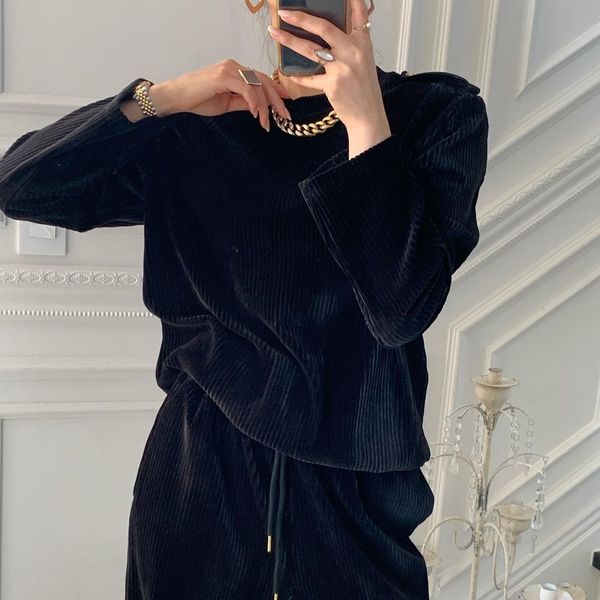 2021 new female knitting 2 solid piece of neck-long sleeve pit knitted sweater vest drawstring pants long leg winter r2nu, Gray
2021 new female knitting 2 solid piece of neck-long sleeve pit knitted sweater vest drawstring pants long leg winter r2nu, Gray