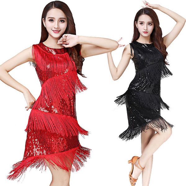 sleeveless latin dance dress for women salsa tango ballroom dancing dress competition latin costume practice tassel dance d, Black;red
sleeveless latin dance dress for women salsa tango ballroom dancing dress competition latin costume practice tassel dance d, Black;red