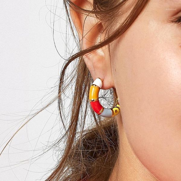 wing yuk tak 2020 new handwork colorful enamel hoop earrings for women fashion boho earrings party jewelry gift1, Golden;silver
wing yuk tak 2020 new handwork colorful enamel hoop earrings for women fashion boho earrings party jewelry gift1, Golden;silver