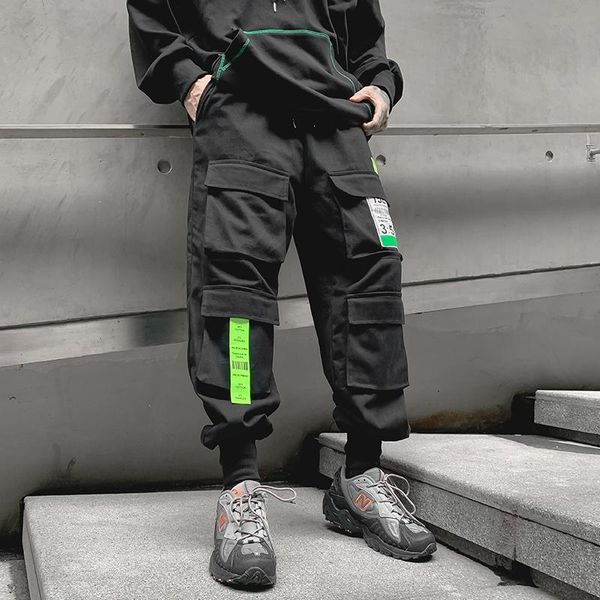 men's pants 2021 block cotton pocket track male trousers sweatpants streetwear ribbons casual, Black
men's pants 2021 block cotton pocket track male trousers sweatpants streetwear ribbons casual, Black