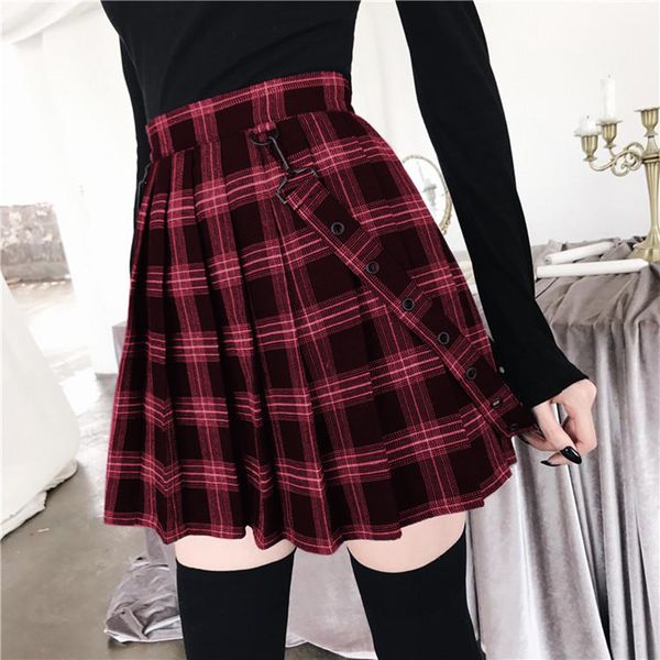 new 5colors gothic vintage plaid mini skirt women suspender strap pleated a-line skirts high waist casual plus size college 201111, Black
new 5colors gothic vintage plaid mini skirt women suspender strap pleated a-line skirts high waist casual plus size college 201111, Black