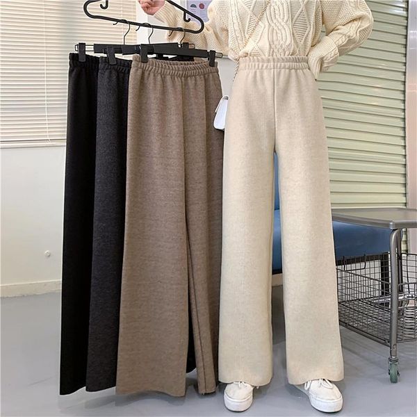 lengthened and velvet added woolen wide-leg pants female padded fleece trousers high waist slimming all -matching straight loose, Black;white
lengthened and velvet added woolen wide-leg pants female padded fleece trousers high waist slimming all -matching straight loose, Black;white
