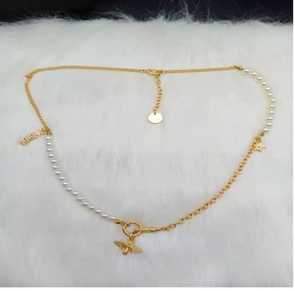 luxury jewelry pearl little bee letter retro necklace brass sweater chain female, Silver
luxury jewelry pearl little bee letter retro necklace brass sweater chain female, Silver