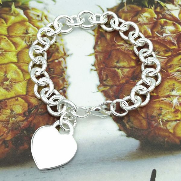 1: 1 sterling silver classic silver heart card ladies bracelet jewelry holiday gift 200925, Black
1: 1 sterling silver classic silver heart card ladies bracelet jewelry holiday gift 200925, Black