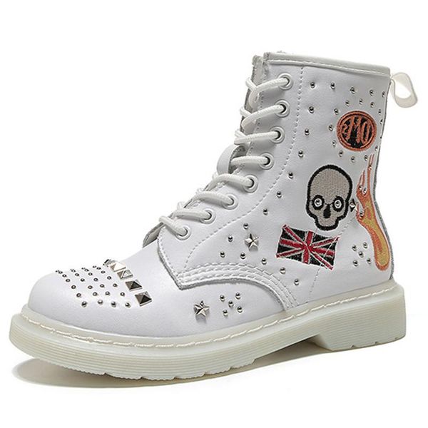 women boots new street punk rivets graffiti soft leather 8 hole martin boots rock couple shoes high-men women white, Black
women boots new street punk rivets graffiti soft leather 8 hole martin boots rock couple shoes high-men women white, Black