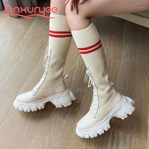 lanxuryee genuine leather round toe high heel knitting boots cross-tied korean street pretty girls dating knee-high boots l761, Black
lanxuryee genuine leather round toe high heel knitting boots cross-tied korean street pretty girls dating knee-high boots l761, Black