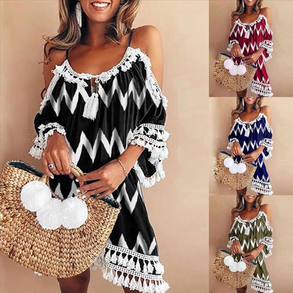 women off shoulder dress tassel bohemia printed cocktail party beach dresses ladies 2021 latest fashion dresswomen, Black;gray
women off shoulder dress tassel bohemia printed cocktail party beach dresses ladies 2021 latest fashion dresswomen, Black;gray