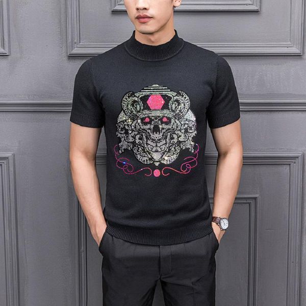 spring/summer men's sweater solid color variety choices diamond knitted short sleeve fabric all-match pullover, White;black
spring/summer men's sweater solid color variety choices diamond knitted short sleeve fabric all-match pullover, White;black