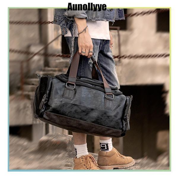 men's pu leather gym bag sports bags duffel travel luggage tote handbag for male fitness men soft trip carry on shoulder bags1
men's pu leather gym bag sports bags duffel travel luggage tote handbag for male fitness men soft trip carry on shoulder bags1