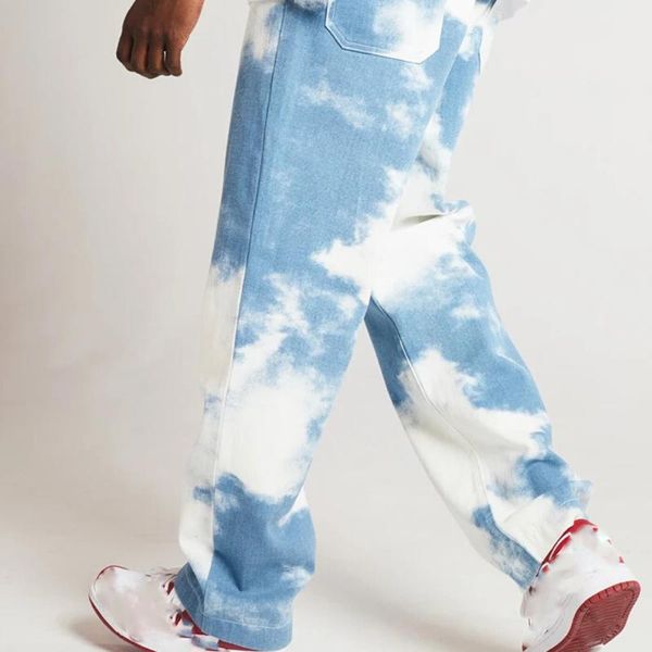 men's jeans tie-dyejeans comfort mid-waist casual straight denim pants male sports jogging fashion wild leg for all seasons, Blue
men's jeans tie-dyejeans comfort mid-waist casual straight denim pants male sports jogging fashion wild leg for all seasons, Blue