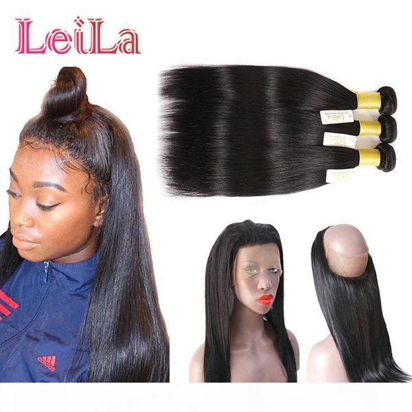 360 lace frontal with bundles straight hair brazilian virgin hair lace frontal straight hair with 3 bundles lace band pre plucked, Black;brown
360 lace frontal with bundles straight hair brazilian virgin hair lace frontal straight hair with 3 bundles lace band pre plucked, Black;brown