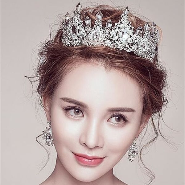 bridal makeup modeling handmade headdress korean style diamond princess hair ornament wedding crown dress jewelry, Silver
bridal makeup modeling handmade headdress korean style diamond princess hair ornament wedding crown dress jewelry, Silver