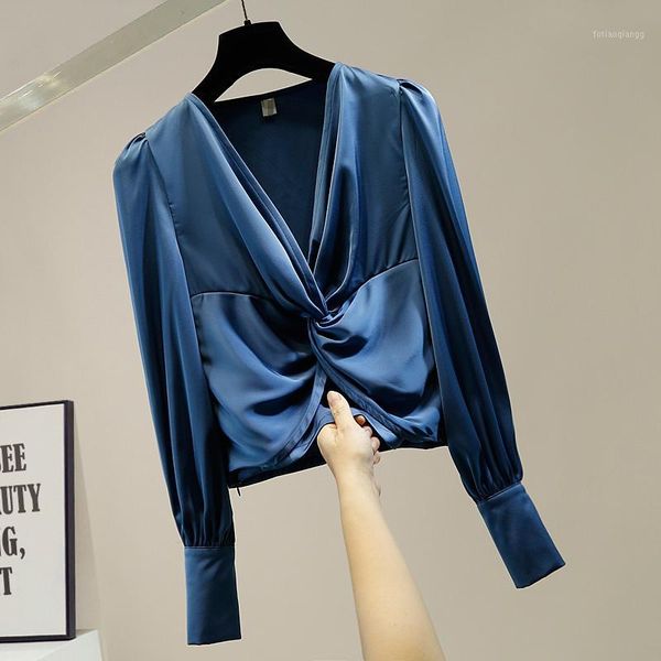 lady shirt retro temperament cross knot v-neck short slim blouse women's long sleeved shirts office woman all-match blusas 1, White
lady shirt retro temperament cross knot v-neck short slim blouse women's long sleeved shirts office woman all-match blusas 1, White