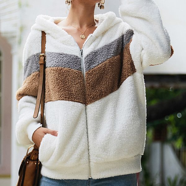 women's sweatshirts patchwork hoodies zipper long sleeve loose warm plush sweatshirt for female autumn fashion hoody 201007, Black
women's sweatshirts patchwork hoodies zipper long sleeve loose warm plush sweatshirt for female autumn fashion hoody 201007, Black