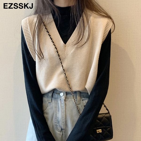 basic thick crop sweater vest pullover women spring autumn casual sleeveless sweater female chic wool sweater jumpers y201128, White;black
basic thick crop sweater vest pullover women spring autumn casual sleeveless sweater female chic wool sweater jumpers y201128, White;black