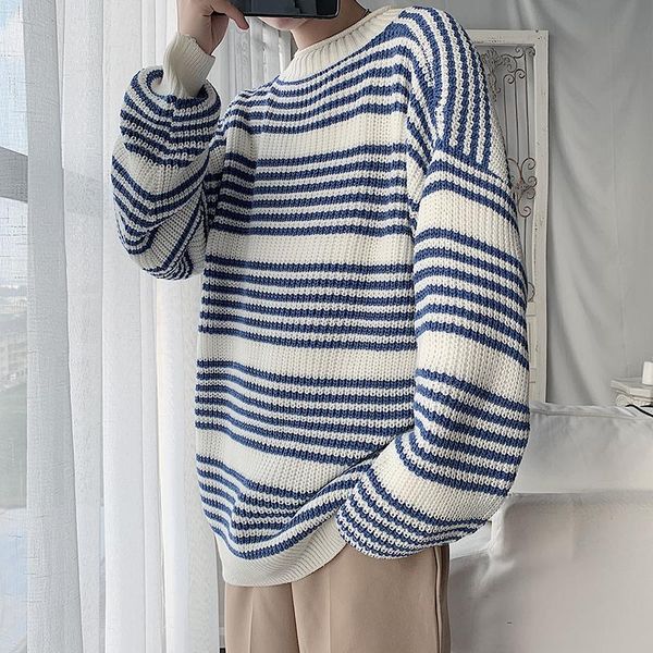 autumn winter men's casaul striped loose knitted sweater pullovers couple students o-neck knitwear clothes, White;black
autumn winter men's casaul striped loose knitted sweater pullovers couple students o-neck knitwear clothes, White;black