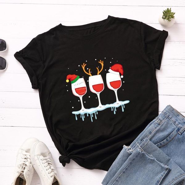 wineglass printed 100% cotton short-sleeved christmas women's t-shirt casual soft female t shirt women plus size, White
wineglass printed 100% cotton short-sleeved christmas women's t-shirt casual soft female t shirt women plus size, White