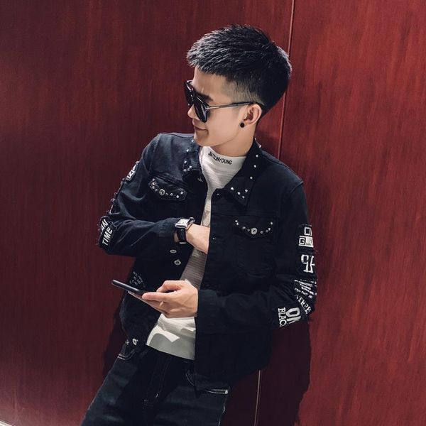 men's jackets korean jacket punk rivets embroidery denim autumn coat for male chaquetas hombre jaqueta masculino, Black;brown
men's jackets korean jacket punk rivets embroidery denim autumn coat for male chaquetas hombre jaqueta masculino, Black;brown