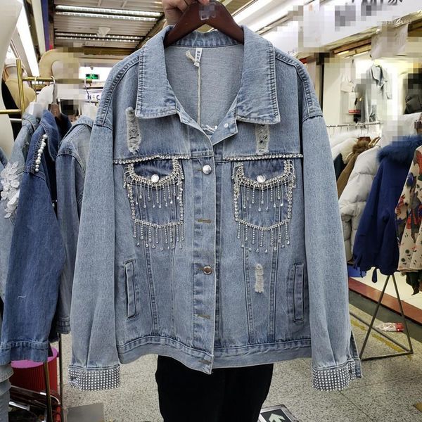 heavy industry tassel nail drill denim jacket women's holes loose jeans coat 2020 spring autumn casual jean coats outwear femme1, Black;brown
heavy industry tassel nail drill denim jacket women's holes loose jeans coat 2020 spring autumn casual jean coats outwear femme1, Black;brown