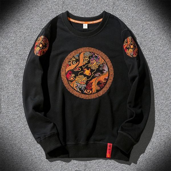 casual hoodies men embriodery hoodies dragon pullover fashion loose sweatshirt o neck chinese retro hipster white black 201127
casual hoodies men embriodery hoodies dragon pullover fashion loose sweatshirt o neck chinese retro hipster white black 201127