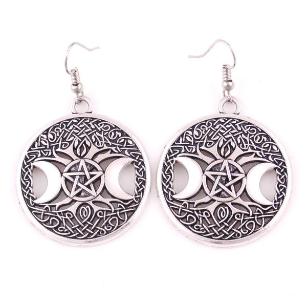 tree of life norse vikings pendant religious pentagram pentacle hollow star moon wicca charms earrings, Silver
tree of life norse vikings pendant religious pentagram pentacle hollow star moon wicca charms earrings, Silver