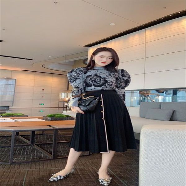 2020b all-match autumn style small fragrant cashmere rose knit sweater fold large skirt warm suit skirt, White
2020b all-match autumn style small fragrant cashmere rose knit sweater fold large skirt warm suit skirt, White