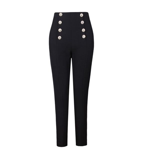 selling popular style elegant women solid color black & white buttons slim penci pants all-match ankle-length capris 201109
selling popular style elegant women solid color black & white buttons slim penci pants all-match ankle-length capris 201109