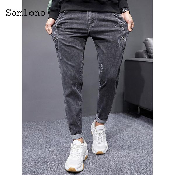 men's jeans samlona demin pants men fashion skinny kpop pant male bottom slim fitted denim mens stretch pencil trousers, Blue
men's jeans samlona demin pants men fashion skinny kpop pant male bottom slim fitted denim mens stretch pencil trousers, Blue