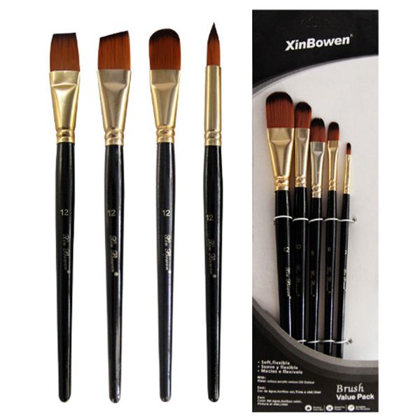 5pcs/set nylon hair brush brush set round flat brush acrylic diy watercolor pen oil paint for artists painters beginners
5pcs/set nylon hair brush brush set round flat brush acrylic diy watercolor pen oil paint for artists painters beginners