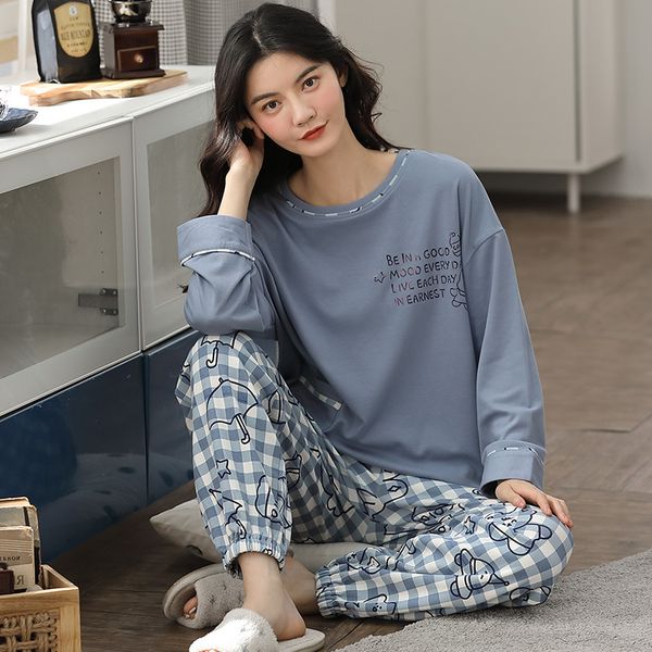 2021 new autumn winter pajamas for women style printing nightwear female o neck long sleeve cotton plus size sleepwear qcyd, Black;red
2021 new autumn winter pajamas for women style printing nightwear female o neck long sleeve cotton plus size sleepwear qcyd, Black;red