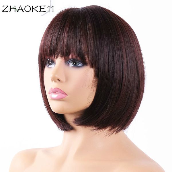 wig straight brown синтетические парики с челкой для женщин короткая длина волос боб парик heat resistant бобо прическа косплей парики, Black
wig straight brown синтетические парики с челкой для женщин короткая длина волос боб парик heat resistant бобо прическа косплей парики, Black