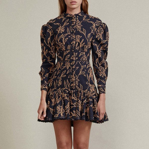 fall 2020 latest fashionable national style retro puff sleeve long sleeve ruffled hem embroidery short dress for women, Black
fall 2020 latest fashionable national style retro puff sleeve long sleeve ruffled hem embroidery short dress for women, Black