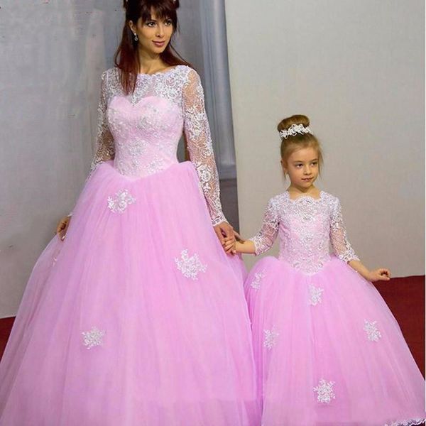 cute pink a line tulle flower girl dresses for communion dress long sleeve with appliques formal evening dresses, White;blue
cute pink a line tulle flower girl dresses for communion dress long sleeve with appliques formal evening dresses, White;blue