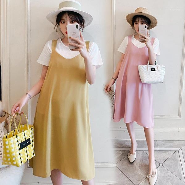 maternity clothes summer o neck maternity and tank dress clothes for pregnant women 2pcs dress set1, White
maternity clothes summer o neck maternity and tank dress clothes for pregnant women 2pcs dress set1, White