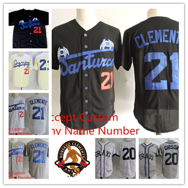 #20 joshua gibson veracruz azules de mexico nlbm homestead grays jersey #21 roberto clemente santurce crabbers puerto ricos baseball jersey, Black
#20 joshua gibson veracruz azules de mexico nlbm homestead grays jersey #21 roberto clemente santurce crabbers puerto ricos baseball jersey, Black