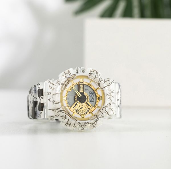 factory direct wholesale orange fashion simple waterproof luminous pattern sports electronic watch, Slivery;brown