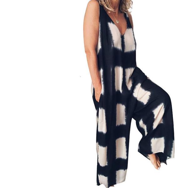 women fashion long pants v neck sleeveless pocket loose colorblock plaid printed loose long pants outside wear casual jumpsuit, Black;white
women fashion long pants v neck sleeveless pocket loose colorblock plaid printed loose long pants outside wear casual jumpsuit, Black;white