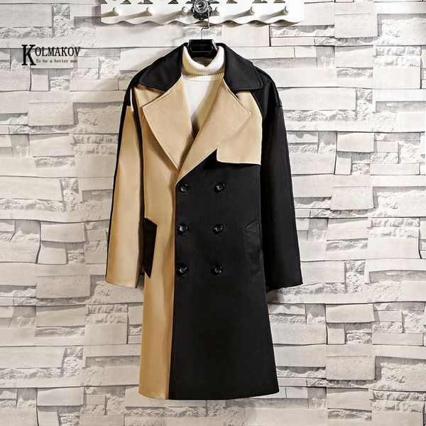 kolmakov autumn/winter new british style patchwork men long trench coat loose black navy blue double-breasted overcoat male 4xl, Tan;black
kolmakov autumn/winter new british style patchwork men long trench coat loose black navy blue double-breasted overcoat male 4xl, Tan;black