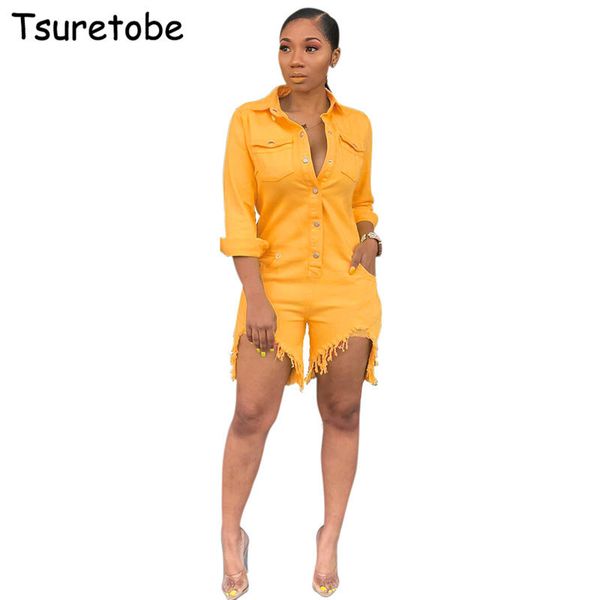 tsuretobe fashion casual denim jumpsuit women bodycon jeans jumpsuit ladies long sleeve +tassel short pants female t200704, Black;white
tsuretobe fashion casual denim jumpsuit women bodycon jeans jumpsuit ladies long sleeve +tassel short pants female t200704, Black;white