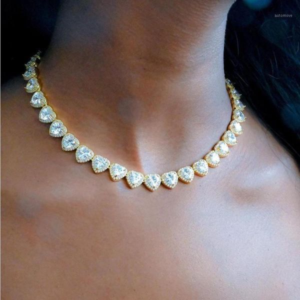 chokers iced out bling hip hop women jewelry cz cluster heart shaped tennis chain choker necklace wedding gift1, Golden;silver
chokers iced out bling hip hop women jewelry cz cluster heart shaped tennis chain choker necklace wedding gift1, Golden;silver