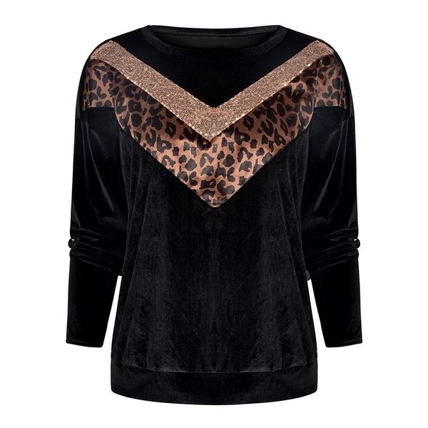 women pullover patchwork leopard print short sequin suede sweatshirt casual streetwear bluza damska d30 y200608, Black
women pullover patchwork leopard print short sequin suede sweatshirt casual streetwear bluza damska d30 y200608, Black