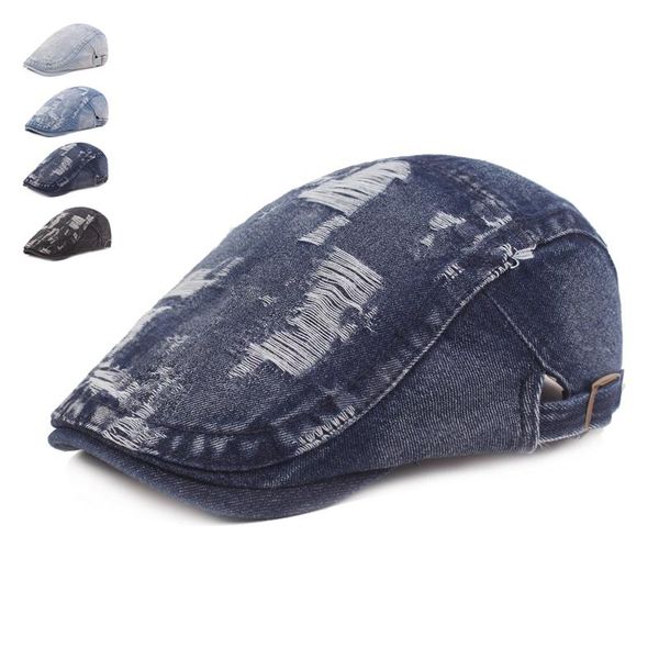 summer beret hats for men women casual jeans berets gorras planas boinas solid flat cap adjustable washed sun caps hap, Blue;gray
summer beret hats for men women casual jeans berets gorras planas boinas solid flat cap adjustable washed sun caps hap, Blue;gray