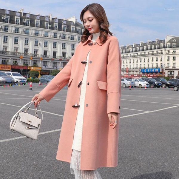 woolen coat female long section 2020 winter new korean version of the loose popular temperament trumpet buckle woolen1, Black
woolen coat female long section 2020 winter new korean version of the loose popular temperament trumpet buckle woolen1, Black