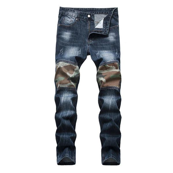 men's jeans mcikkny men fashion casual pants camouflage patchwork denim trousers for male size 29-42, Blue
men's jeans mcikkny men fashion casual pants camouflage patchwork denim trousers for male size 29-42, Blue