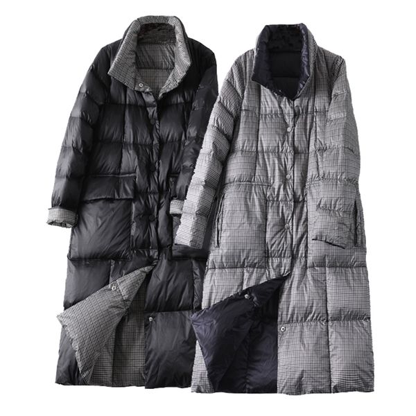 2020 women double sided long down jacket winter turtleneck plaid white duck down coat female warm parkas snow outerwear woman, Black
2020 women double sided long down jacket winter turtleneck plaid white duck down coat female warm parkas snow outerwear woman, Black