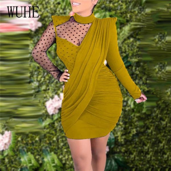 wuhe elegant ruched pencil dress mesh see through polka dot print long sleeve o neck bandage pleated bodycon club party dresses1, Black;gray
wuhe elegant ruched pencil dress mesh see through polka dot print long sleeve o neck bandage pleated bodycon club party dresses1, Black;gray