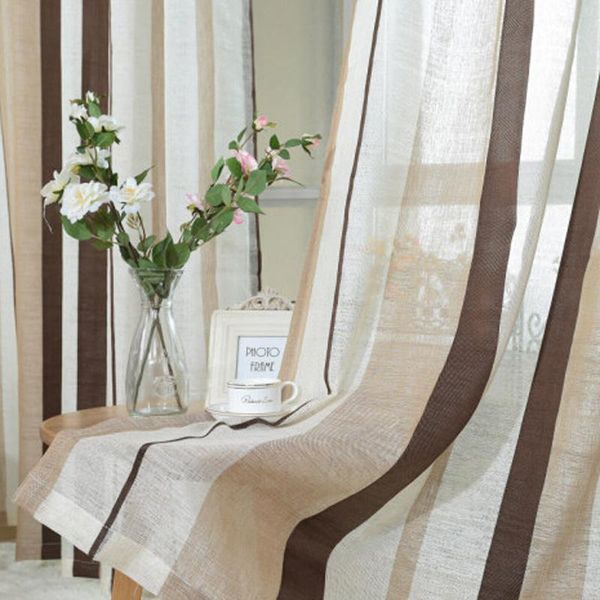 coffee stripe sheer curtain for bedroom cotton linen rustic rural bay window treatment new home decoration drapes wp222c
coffee stripe sheer curtain for bedroom cotton linen rustic rural bay window treatment new home decoration drapes wp222c