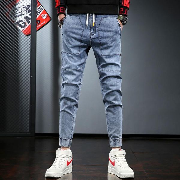 2021 summer men blue jeans fashion stretch denim trousers streetwear drawstring slim fit ankle-length pants
2021 summer men blue jeans fashion stretch denim trousers streetwear drawstring slim fit ankle-length pants